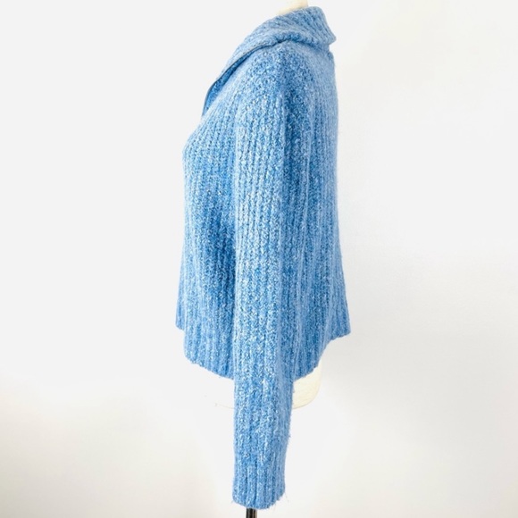 Sincerely Jules Blue Cropped Collared Sweater NWOT S - Picture 2 of 8